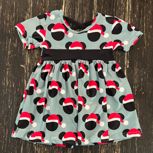 Christmas Santa mouse inspired dress with criss cross back