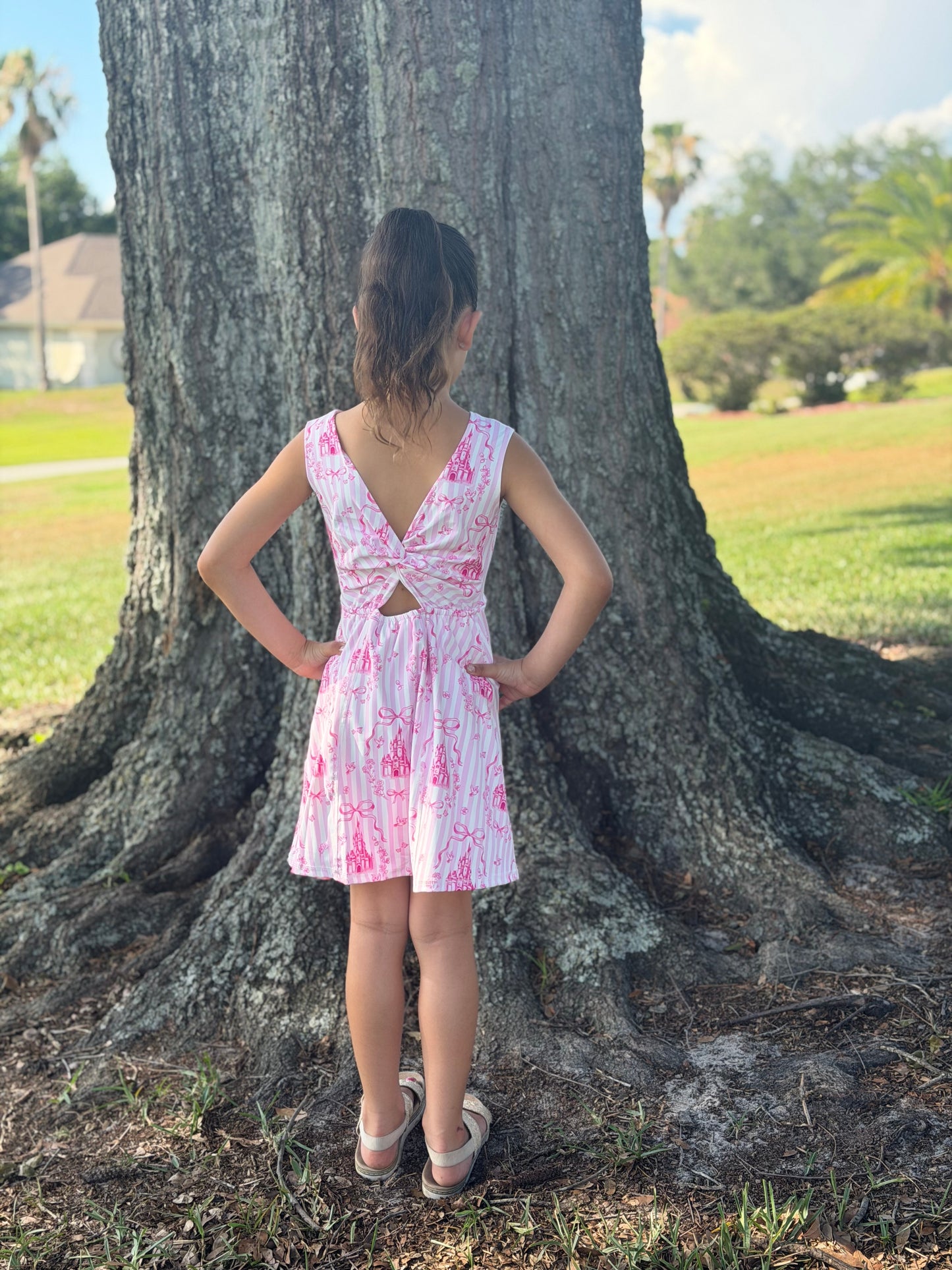 Pink Castle active wear yoga style dress with shorts