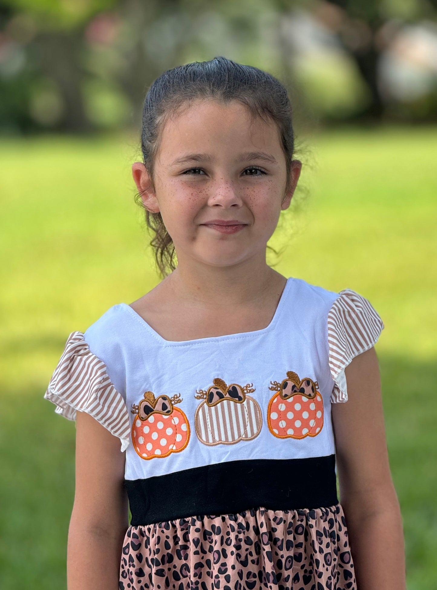 Fall Pumpkin Embroidered dress