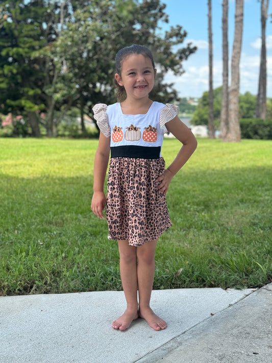 Fall Pumpkin Embroidered dress