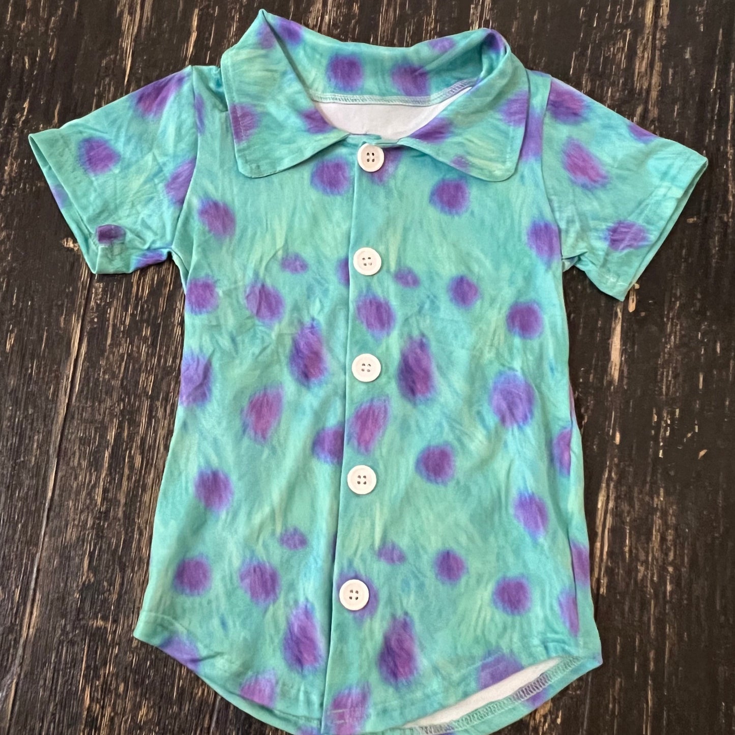 Monster inspired button down boys shirt