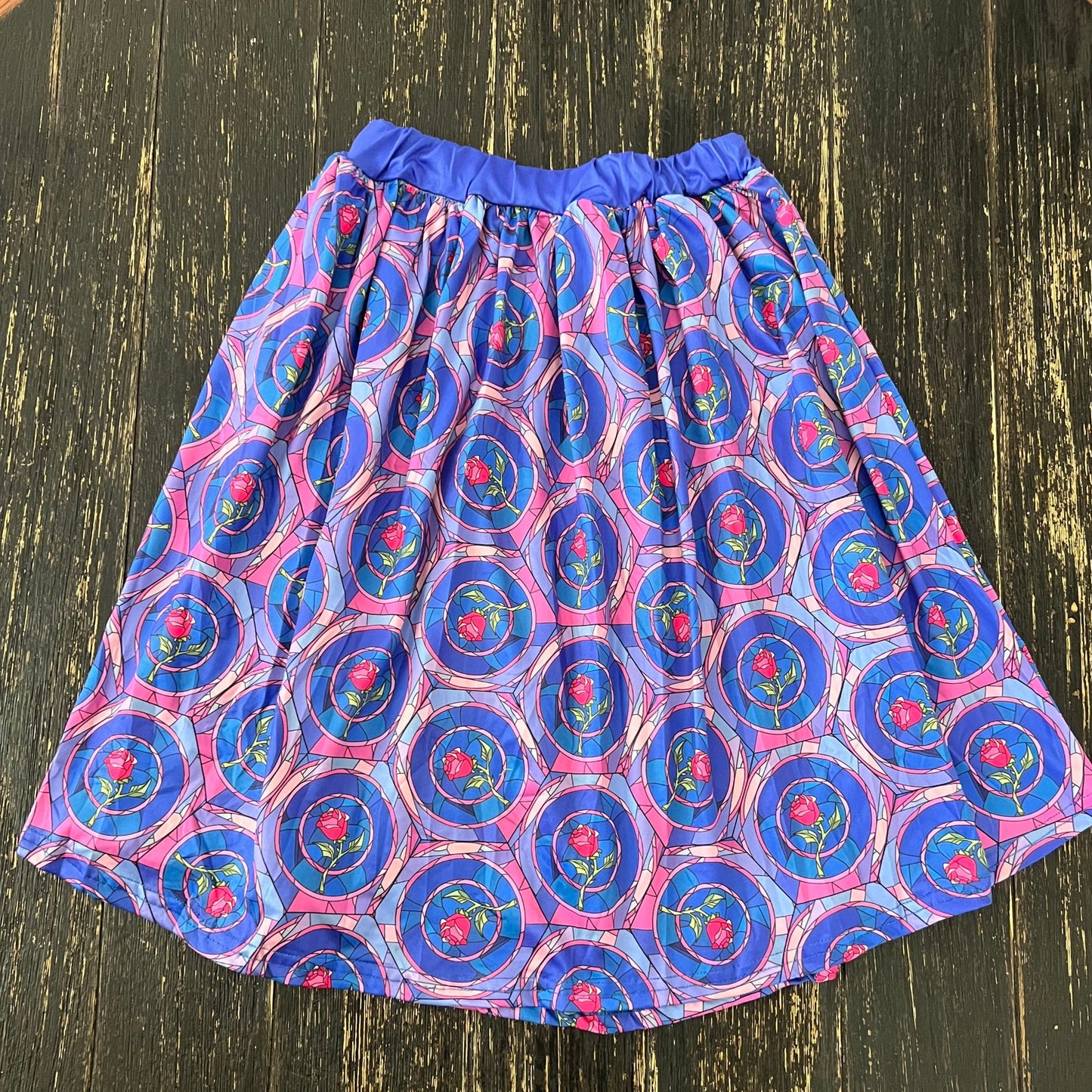 Enchanted rose princess inspired elastic band women’s / teen skirt