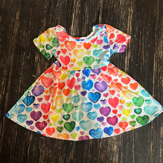 Rainbow heart dress