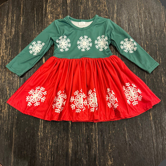 Christmas holiday snowflake mouse inspired long and flutter sleeve dress
