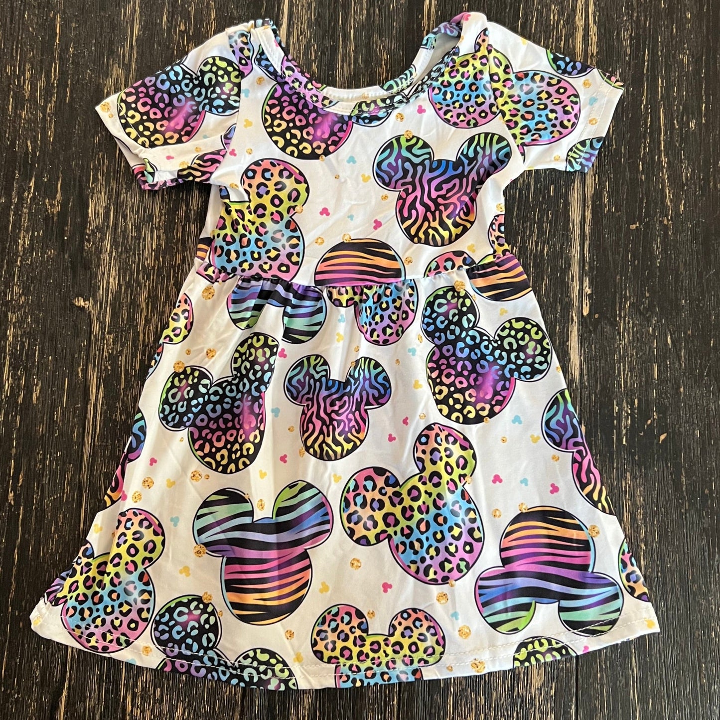 Mouse colorful leopard animal print dress