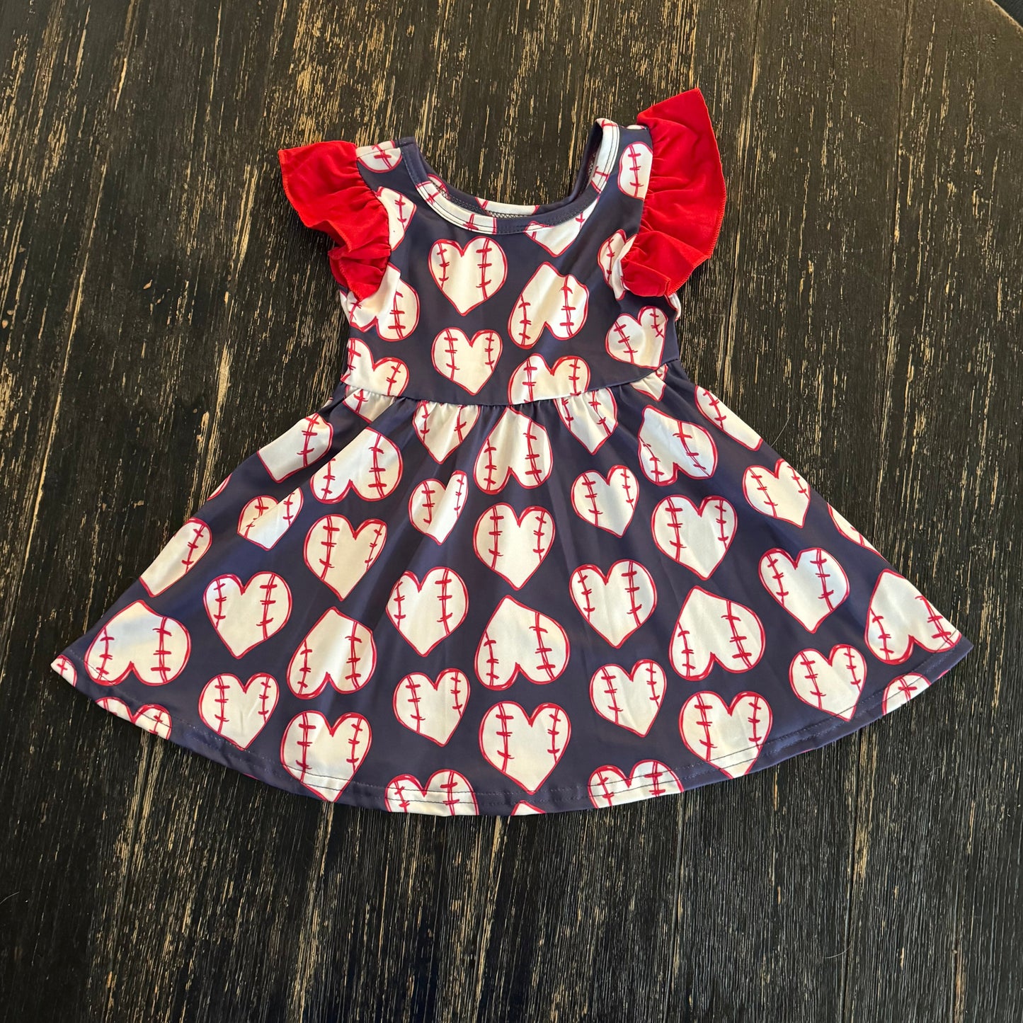 Baseball flutter sleeve dress