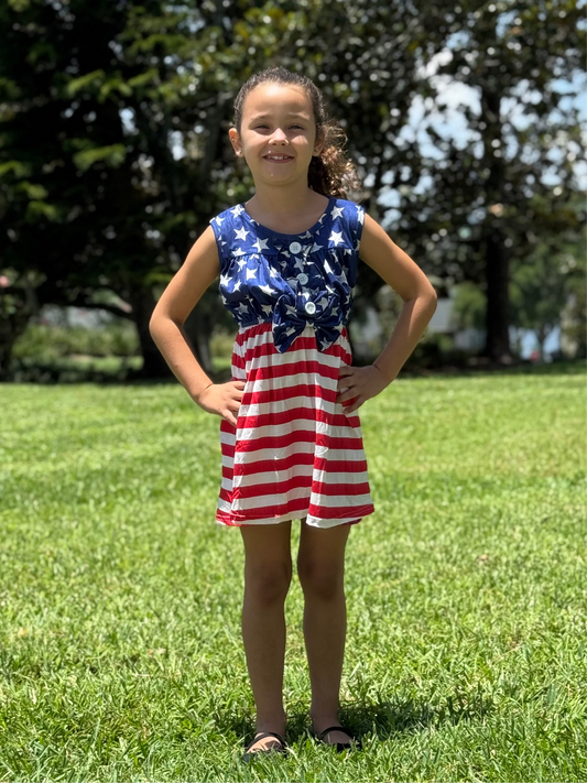 USA red white and blue Stars and Stripes dress