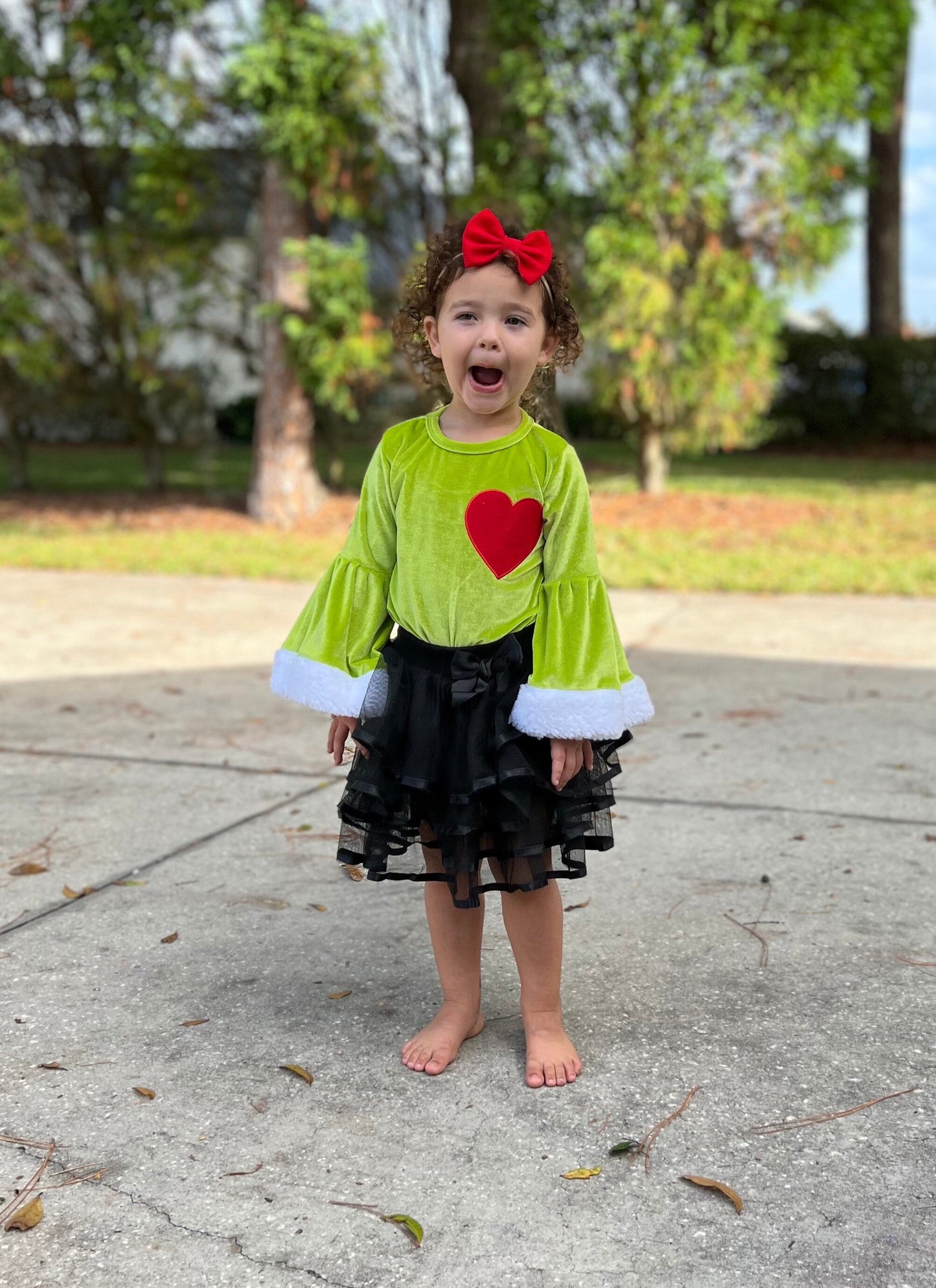 Grouch Who Stole Christmas inspired velvet bodysuit / onesie