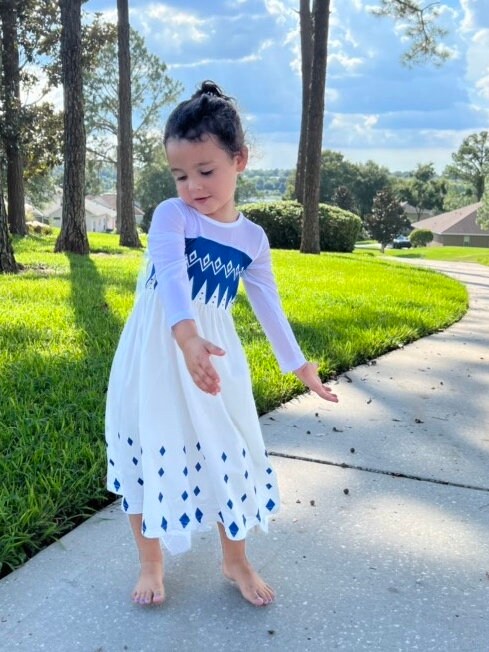 Ice Queen inspired princess dress with cape