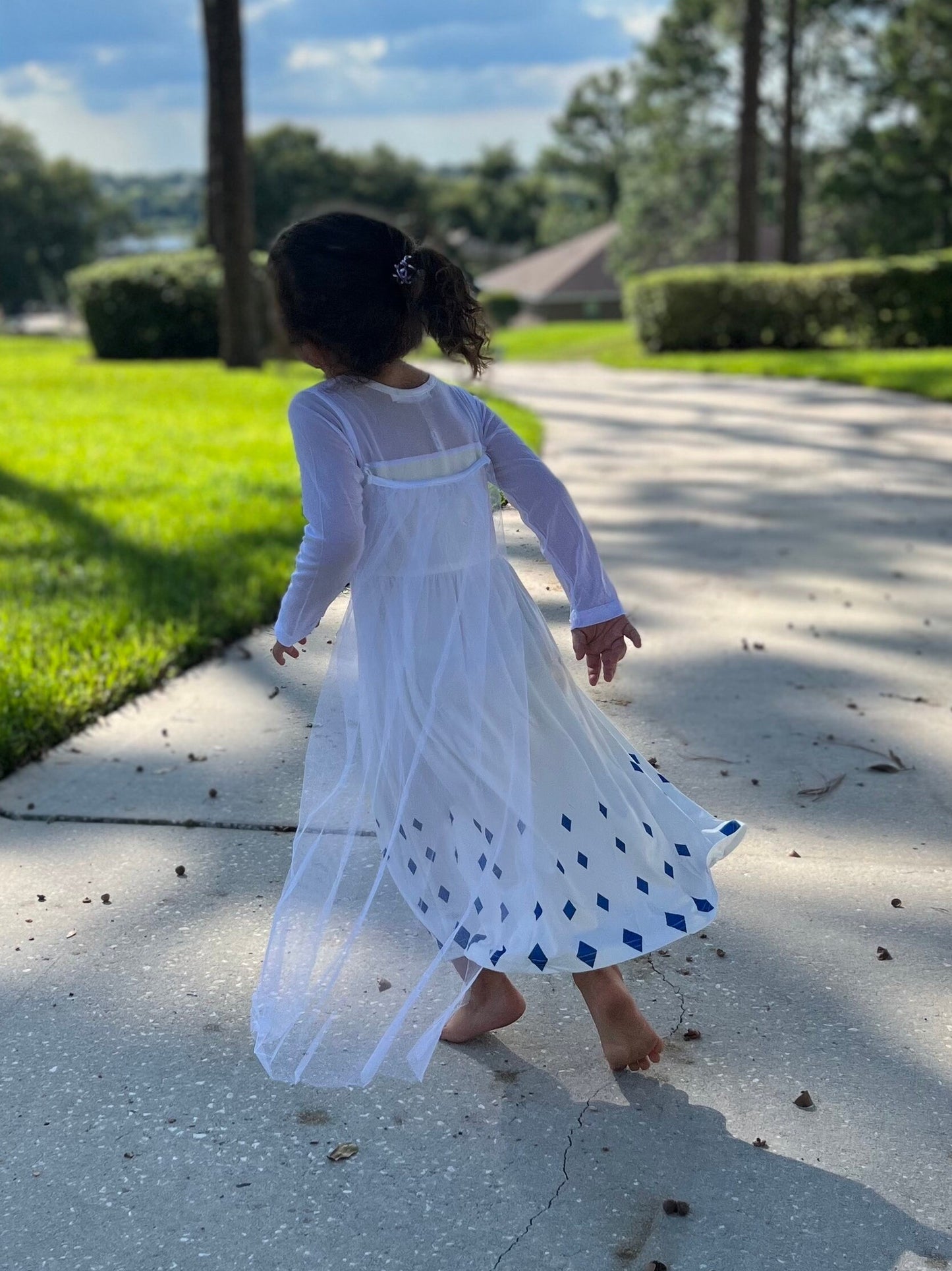 Ice Queen inspired princess dress with cape