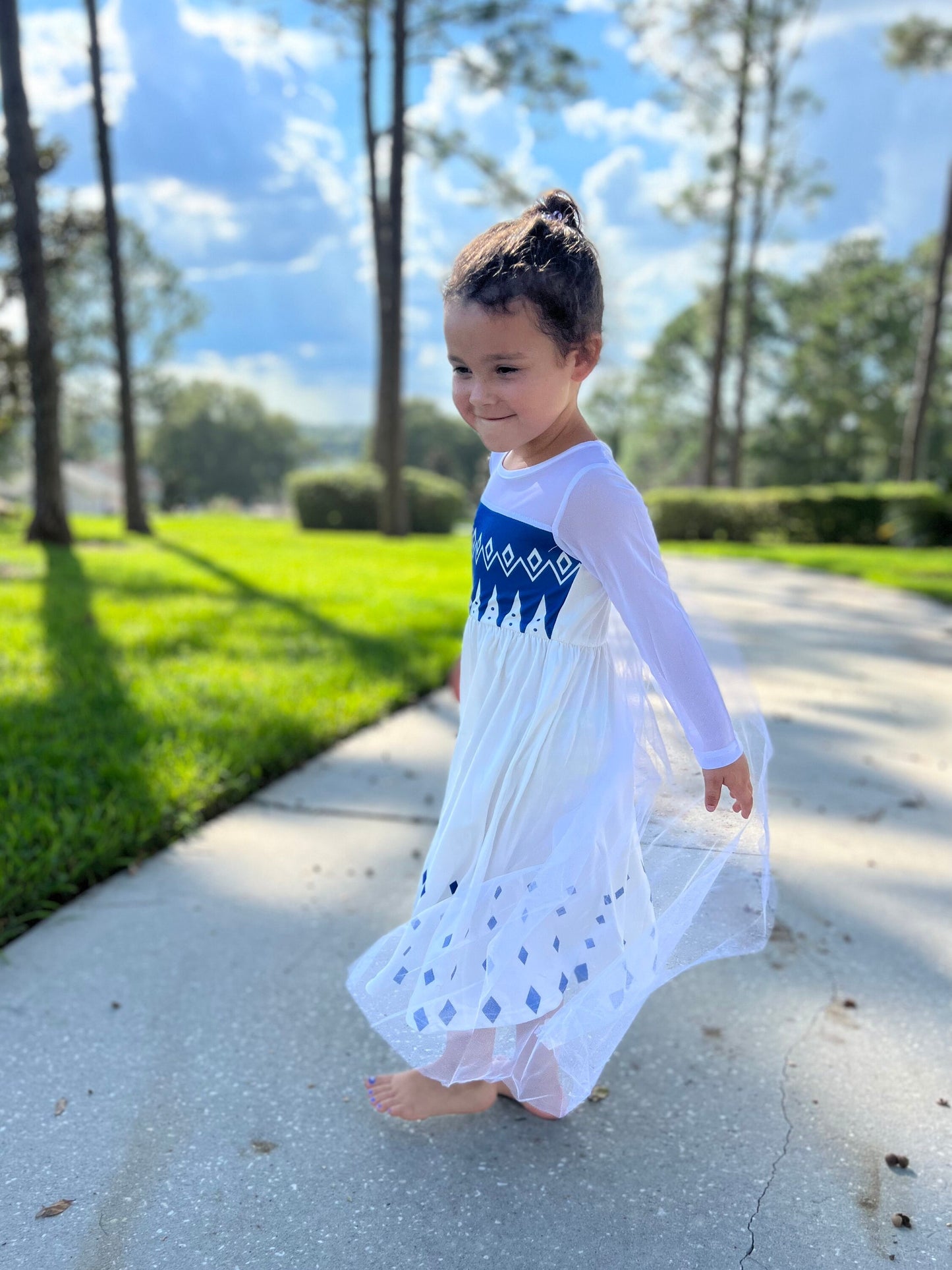 Ice Queen inspired princess dress with cape