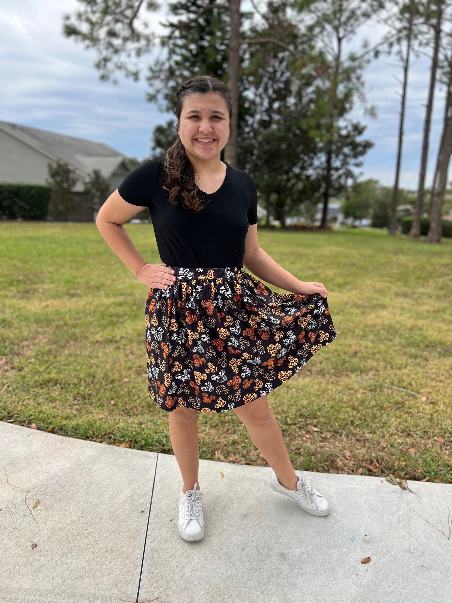 Mouse animal print elastic band women’s / teen skirt