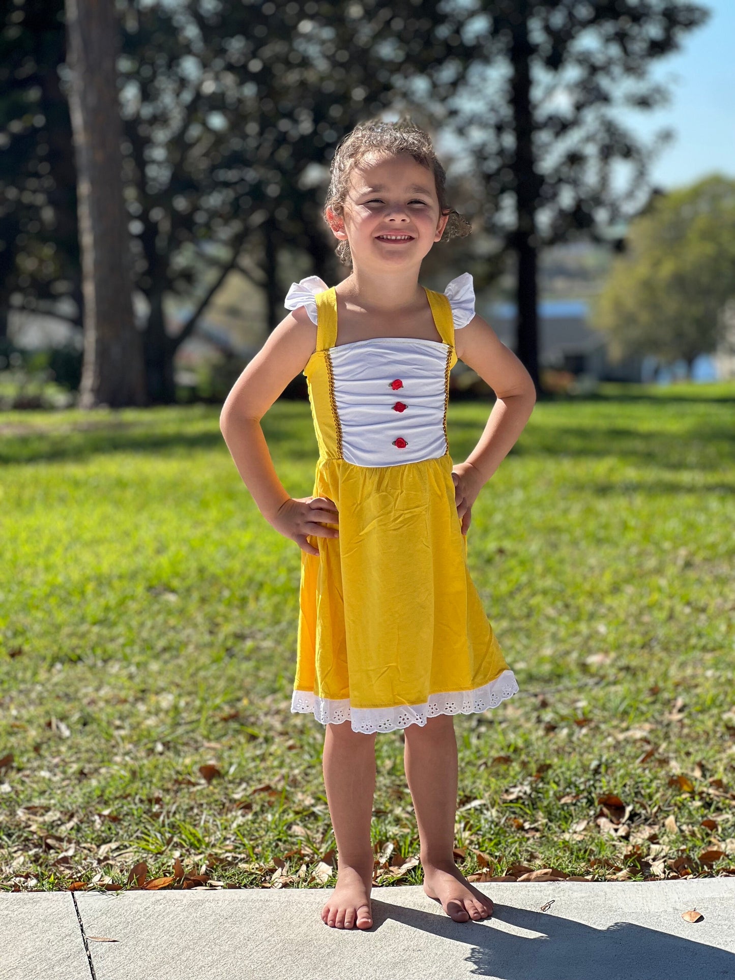 Long haired princess and Rose princess inspired dress