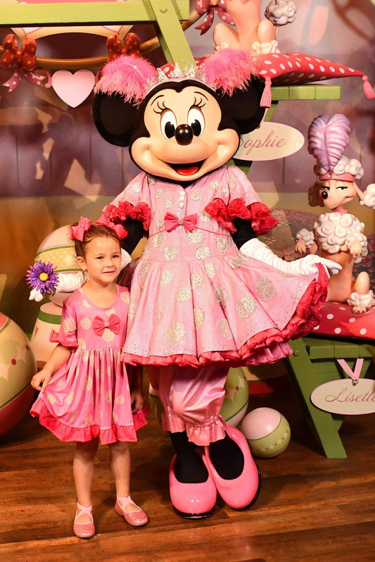 Pink polka dot mouse inspired dress