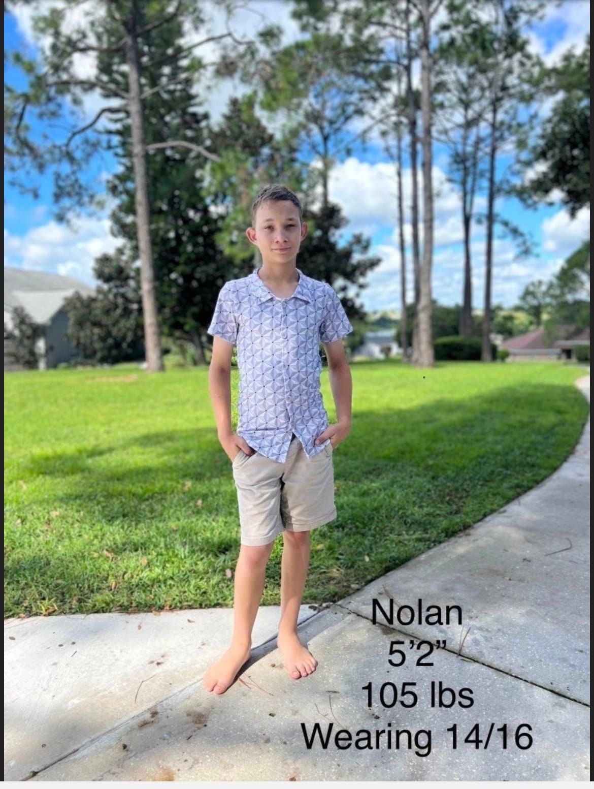 Mouse theme button down boys shirt