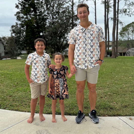 Mouse animal print men’s button up shirt