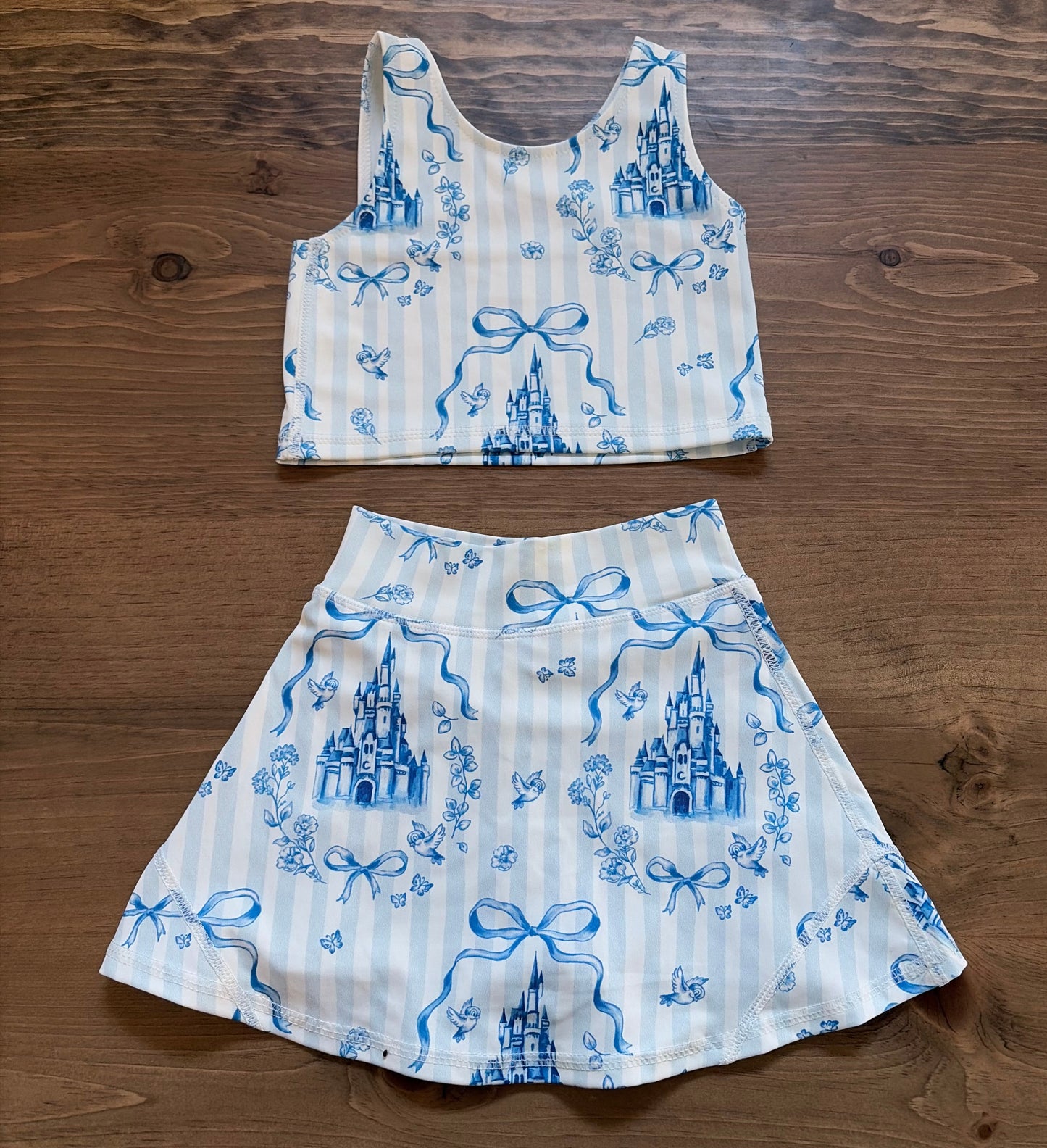 Blue Castle two piece active wear skirt with shorts