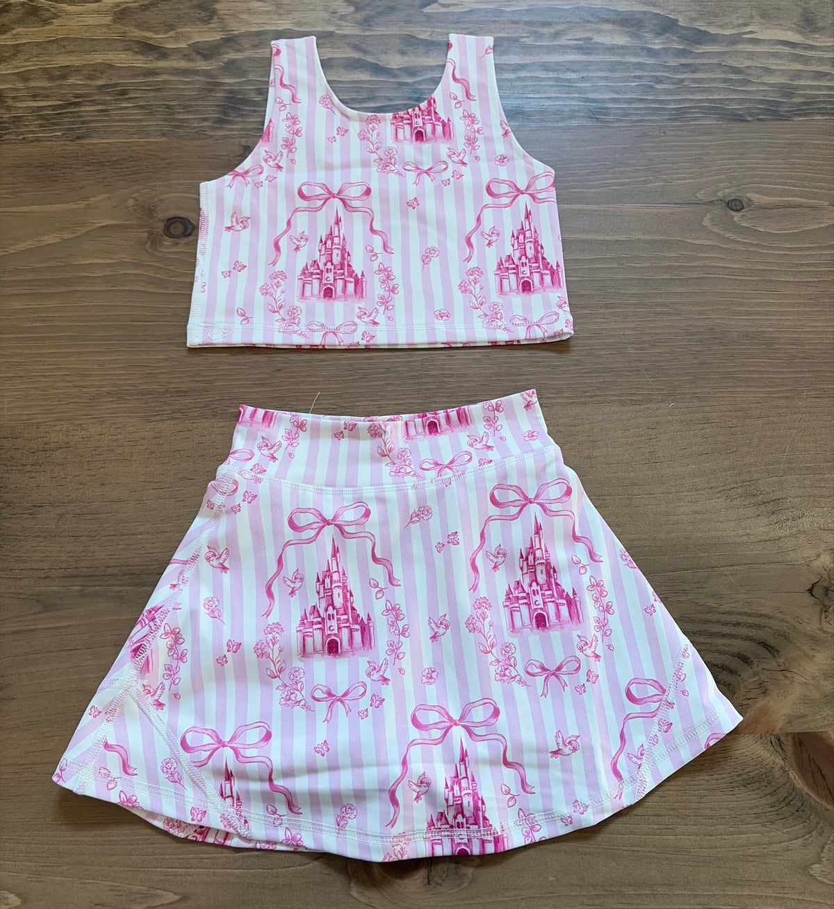 Pink Castle two piece active wear skirt with shorts