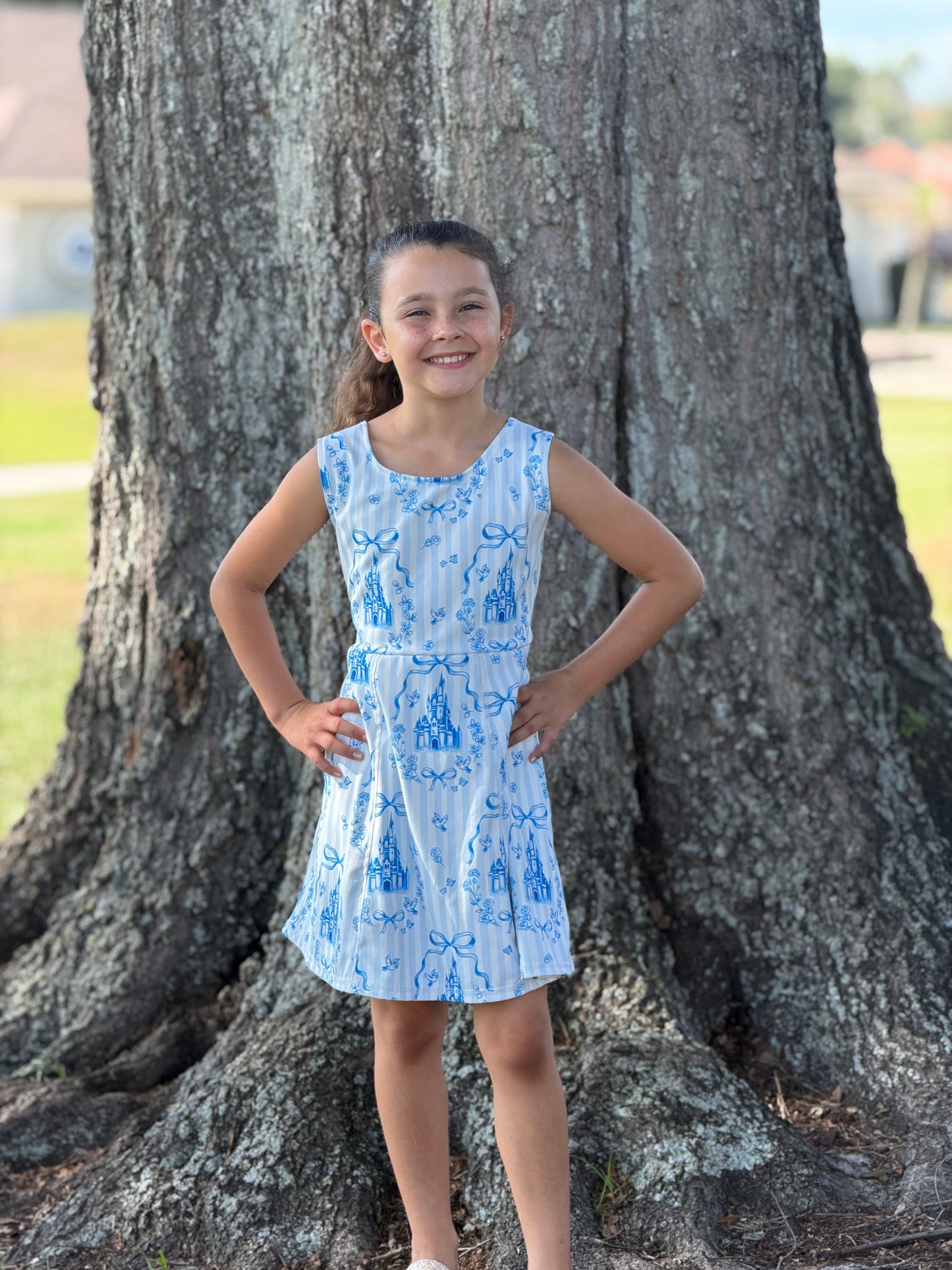 Blue Castle active wear yoga style dress with shorts