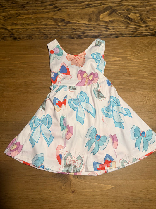 Princess bows active wear yoga style dress with shorts