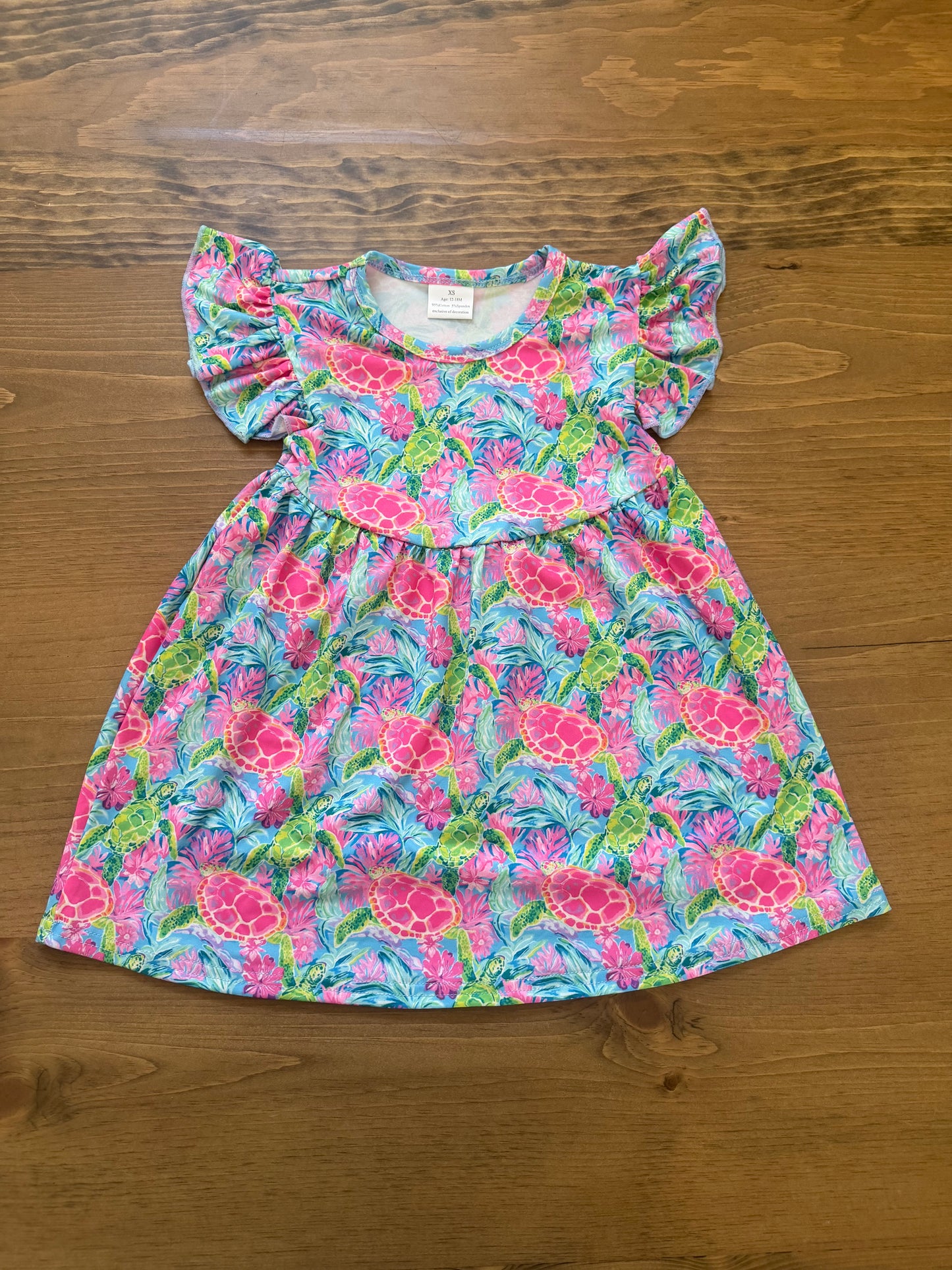 Turtle flutter sleeve dress