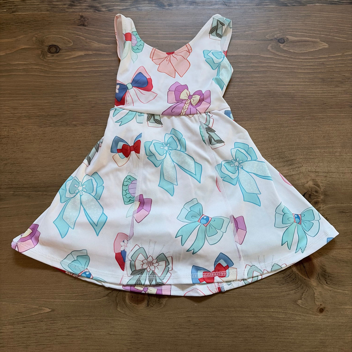 Princess bows active wear yoga style dress with shorts