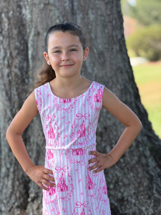 Pink Castle active wear yoga style dress with shorts
