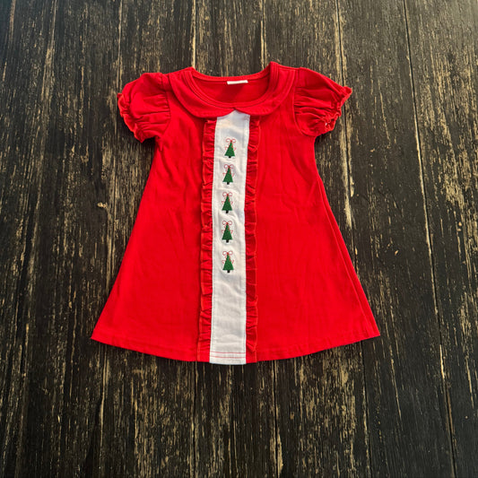 Christmas holiday red embroidered dress