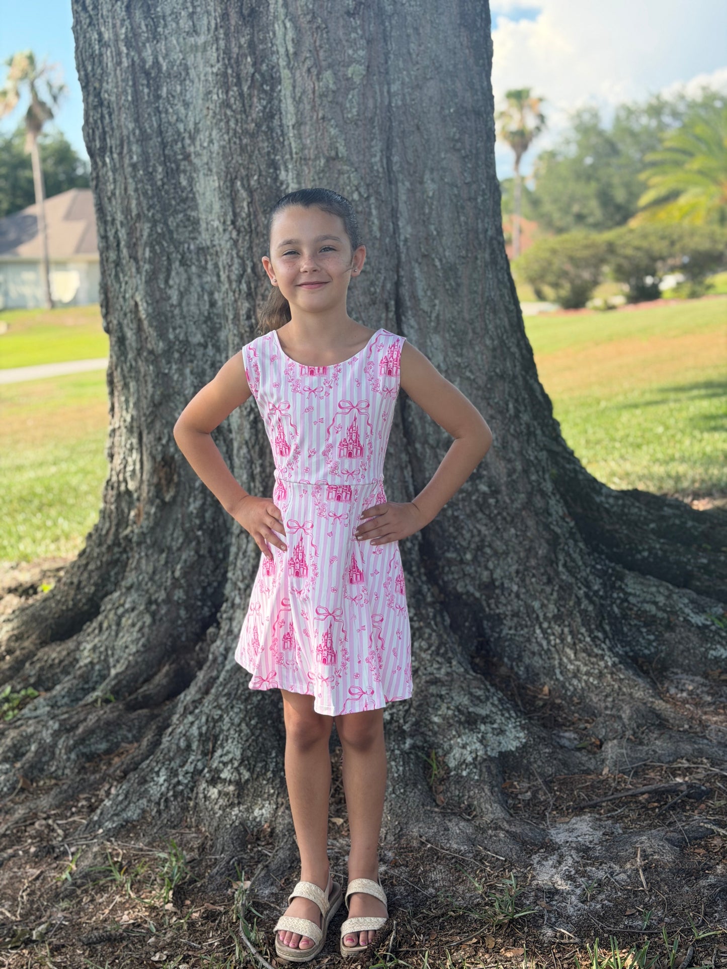 Pink Castle active wear yoga style dress with shorts