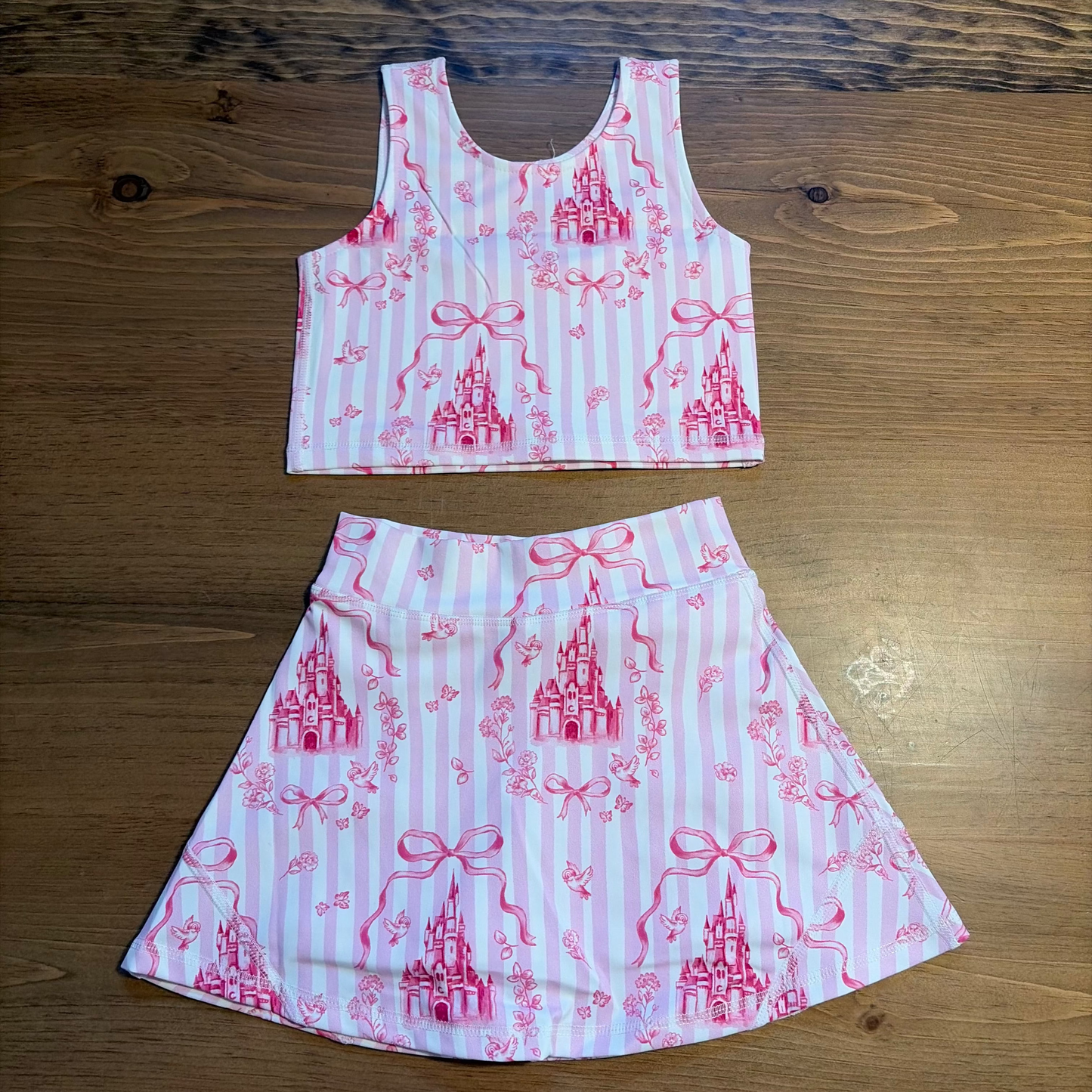 Pink Castle two piece active wear skirt with shorts