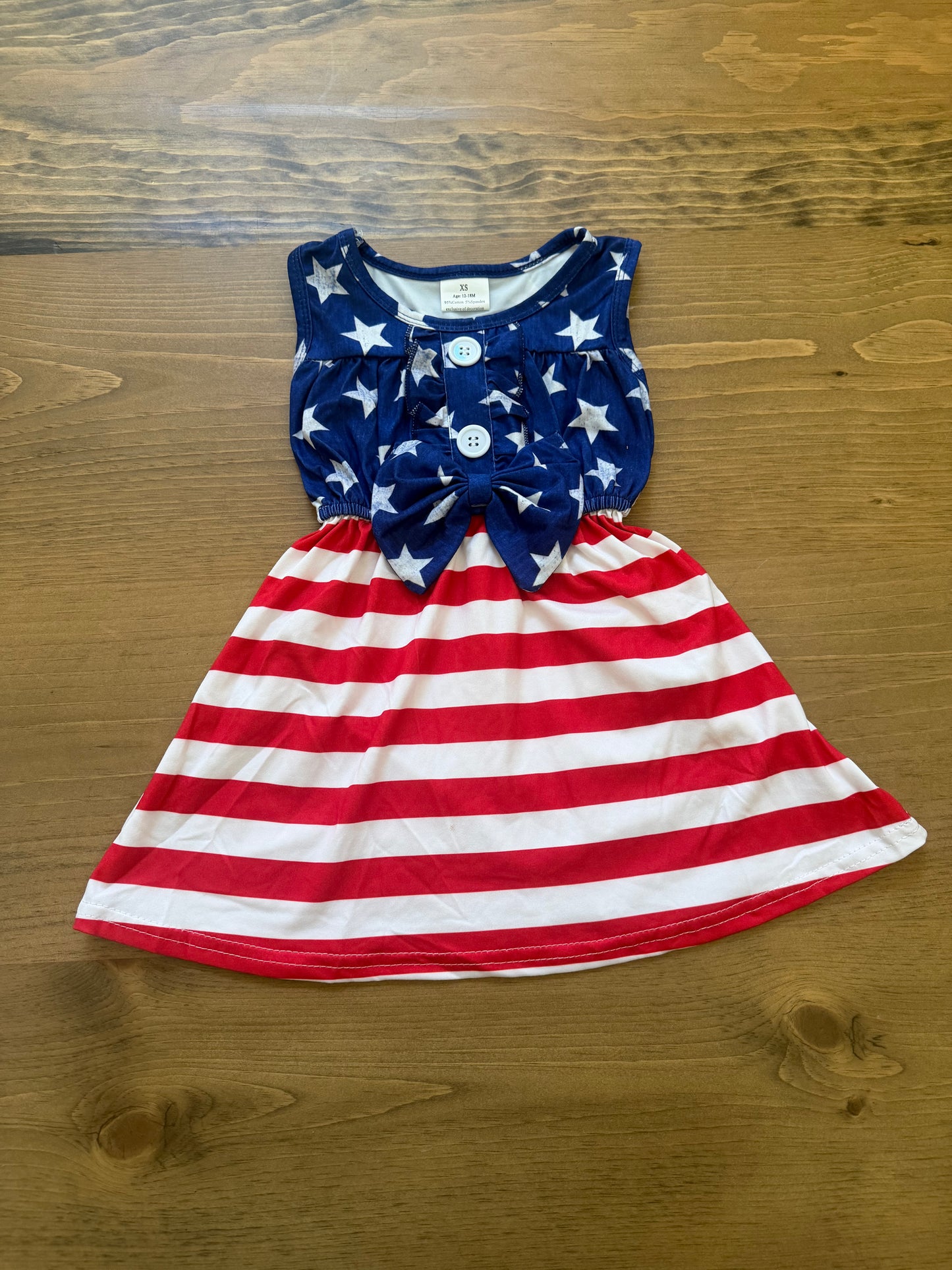 USA red white and blue Stars and Stripes dress