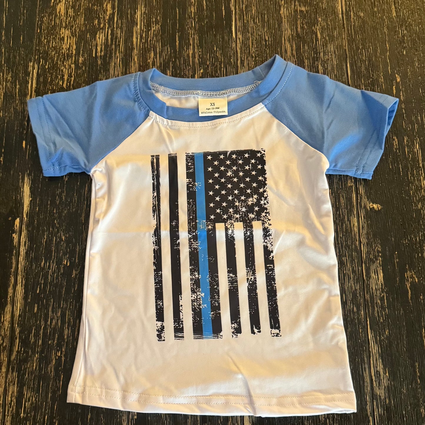 Police thin blue line flag shirt