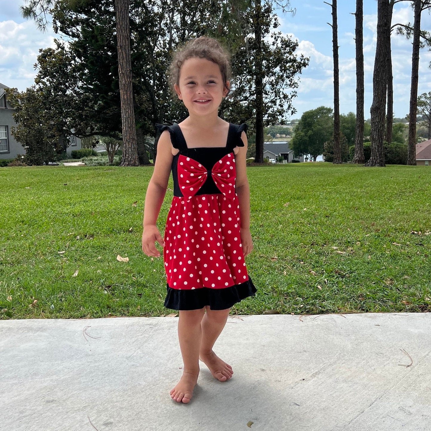 Mermaid / polka dot mouse inspired ruffle dress